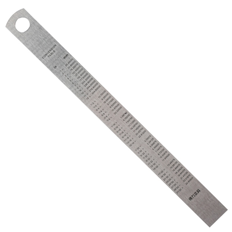 Deli 15cm Stainless Steel Metal Straight Ruler MM Inch Measuring Scale Rule Artist Art Stationery Store Office School Supply