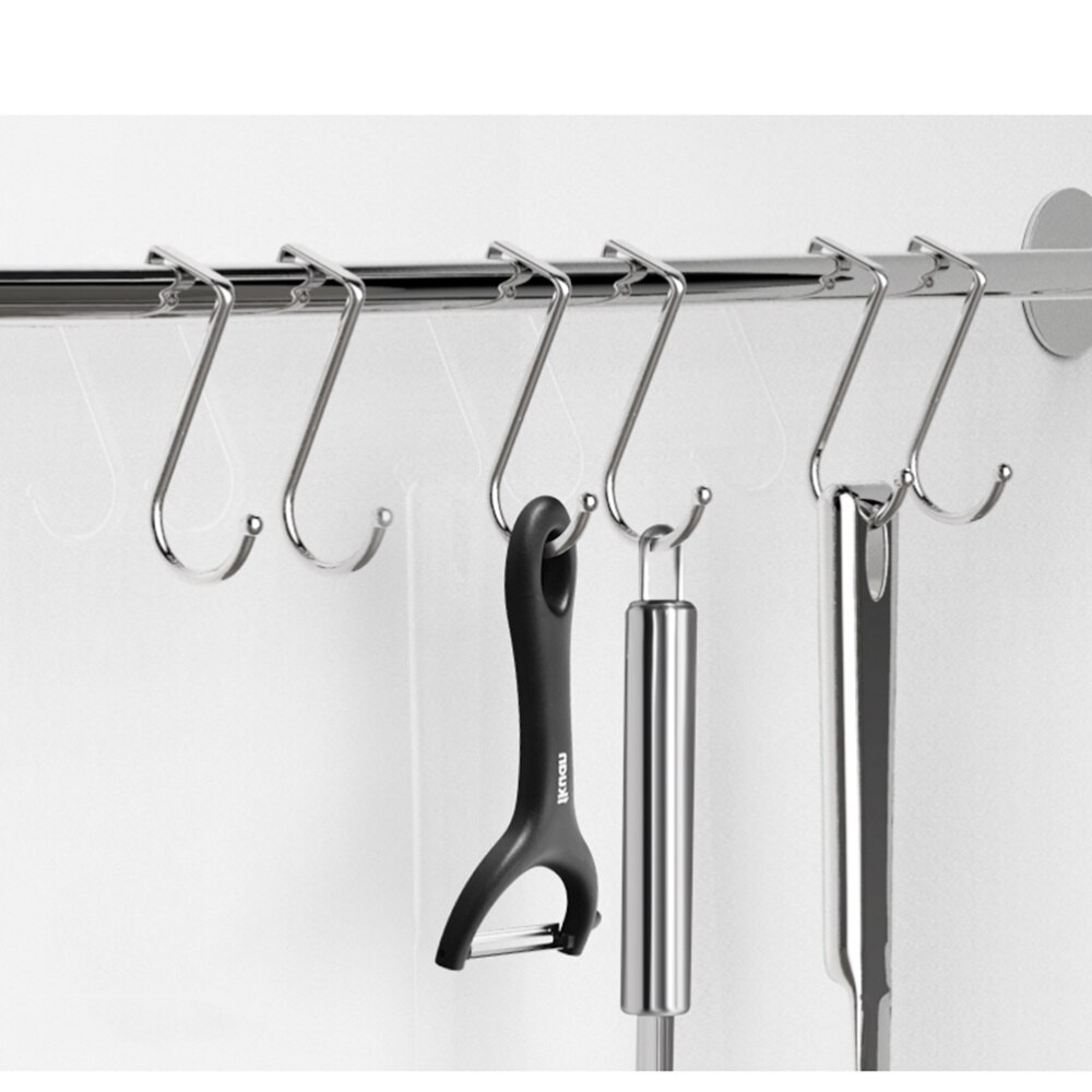 2 Pack Over Cabinet Door Double Hooks Strong Stainless Steel Multiple Use S Shaped Hanging Over The Door Hooks Use for Kitchen