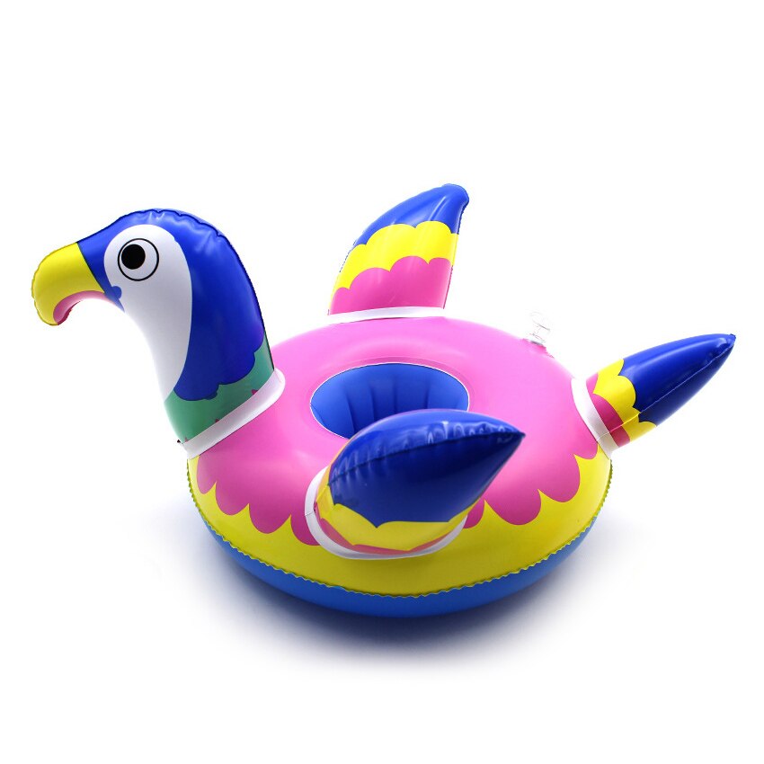 Luftmadrasser för kopp uppblåsbar flamingo dryck kopphållare pool flyter bar glasunderlägg flytanordningar rosa leksak dryck hållare: Papegoja