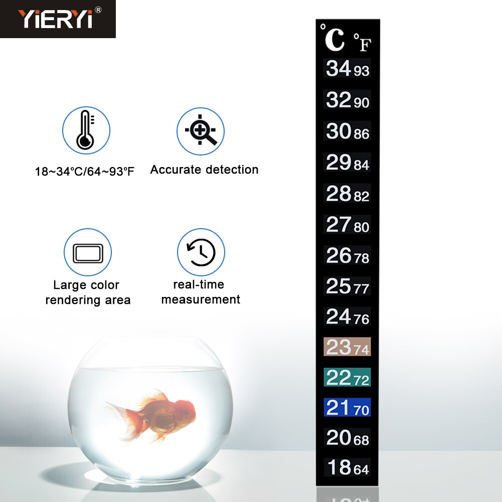 1/5/10Pcs Aquarium Aquarium Thermometers Koelkast Stick-On Meting Sticker Dual Tester 18 ℃ ~ 34 ℃ Temperatuurregeling Huisdier Gereedschappen