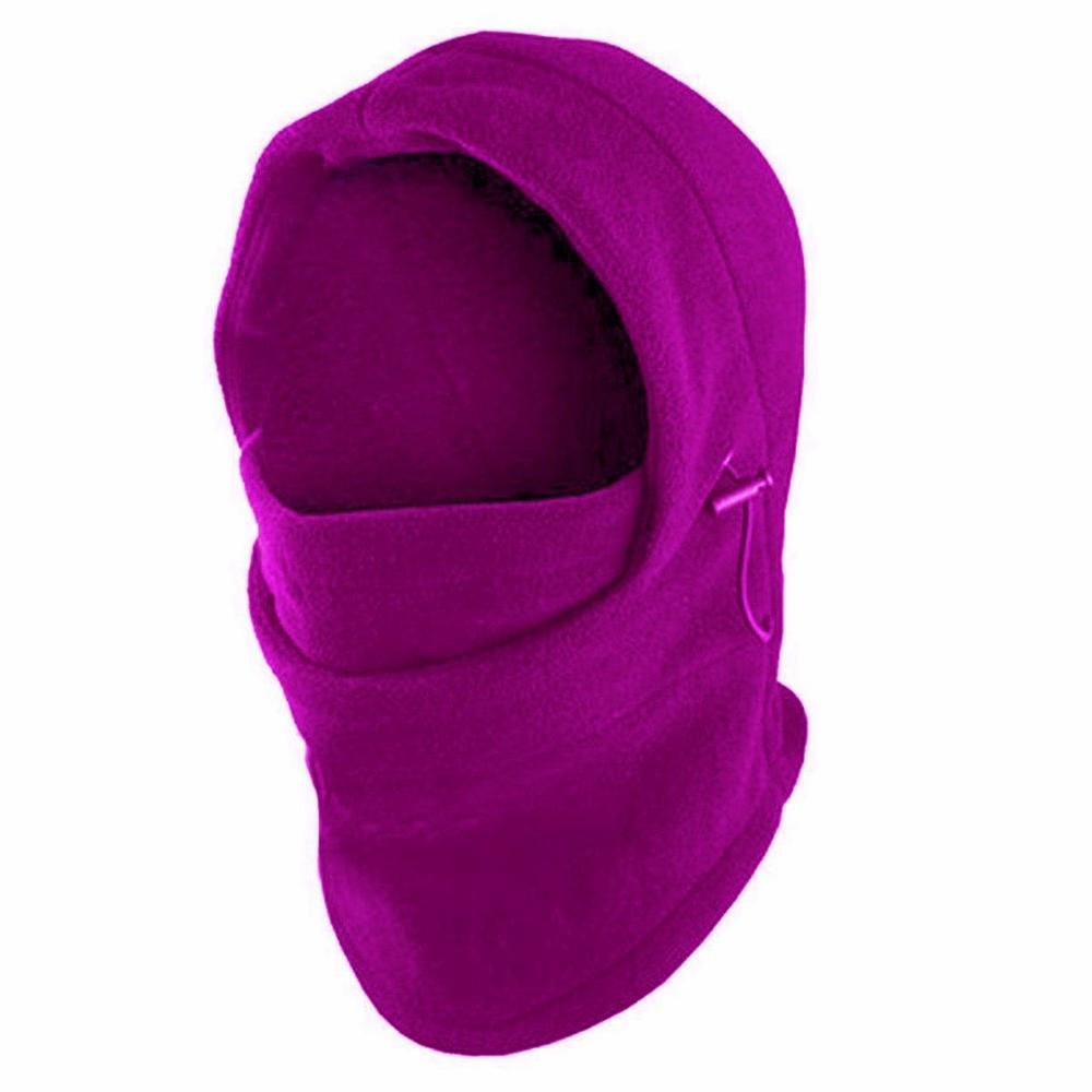 Invierno Polar térmico abrigado pasamontañas Snood deportes al aire libre senderismo ciclismo motocicleta bufanda para esquí gorro, máscara de cara completa Caps calentador de cuello: Purple