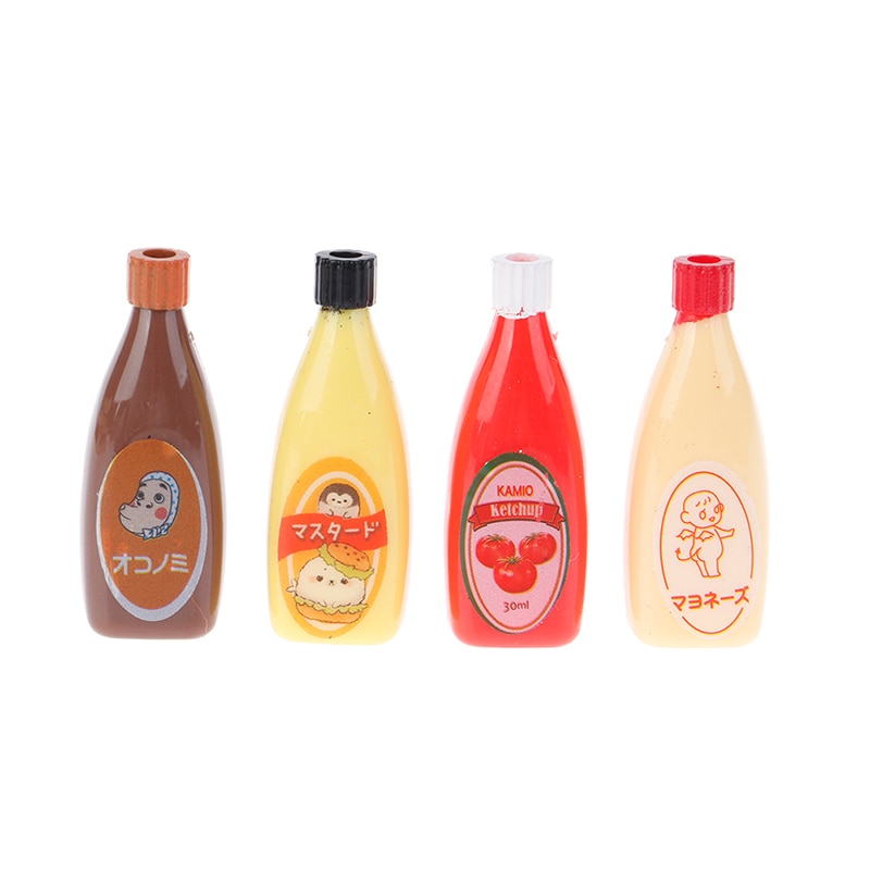 1:12 Dollhouse Miniature Food Mini Chocolate Sauce ketchup Jam Dolls Kitchen Toy
