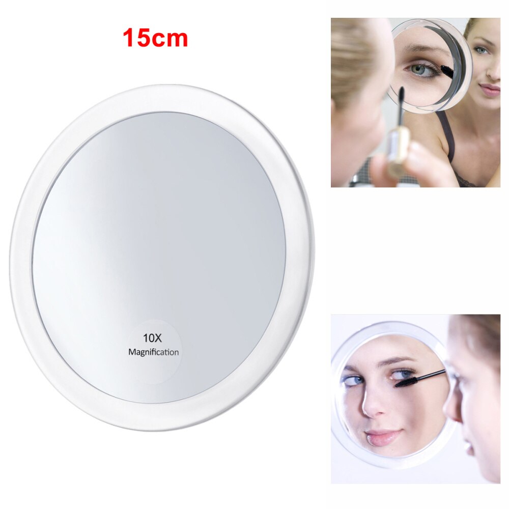 FRCOLOR 10x grossissant miroir rond maquillage miroir pliant poche cosmétique miroir grossissement Compact miroir avec 3 aspiration Cu