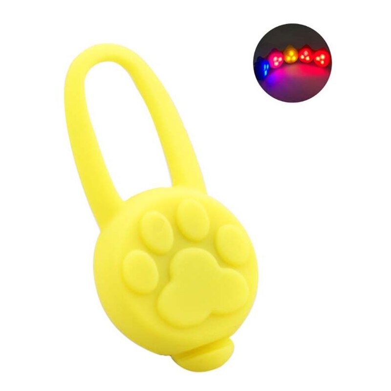 Anti-verloren Led Licht Halsband Lichtgevende Hanger Siliconen Spotlight Knipperlicht Voor Honden En Katten Outdoors Night Hond: YELLOW