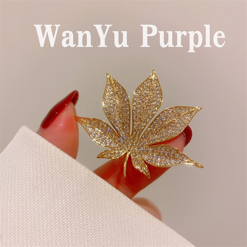 Broschen Für Frauen Ahorn Blatt Korsage Feder Stift Strickjacke Schal Schnalle Feine Schmuck Zubehör