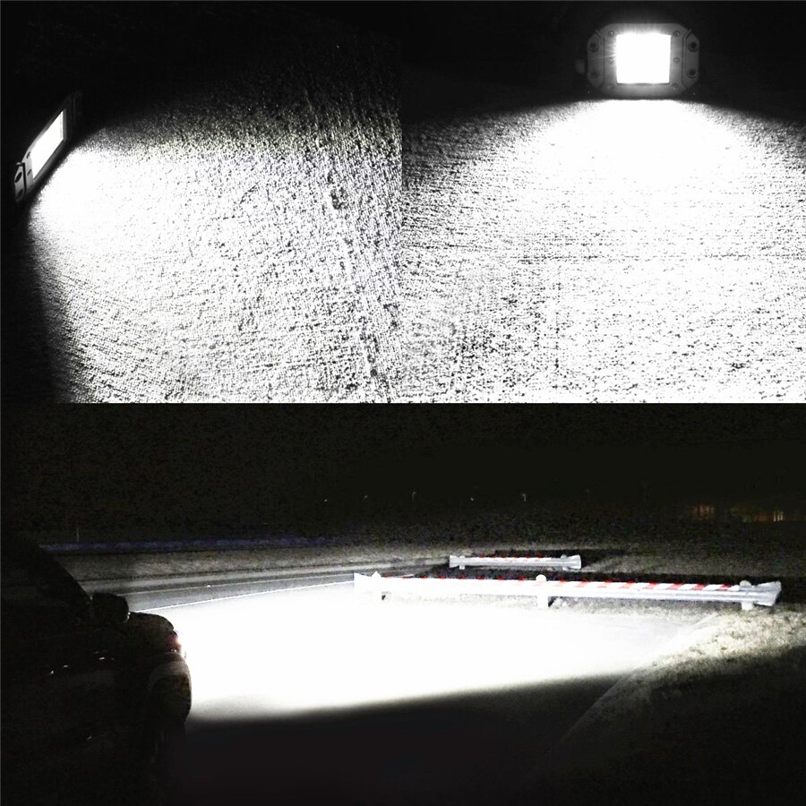 Aluminum Flush Mount LED Pods 2PCS 48W Spot Flood Combo Off Road LED Pods Flush Driving lights for UTE Bumper Reverse Lamps