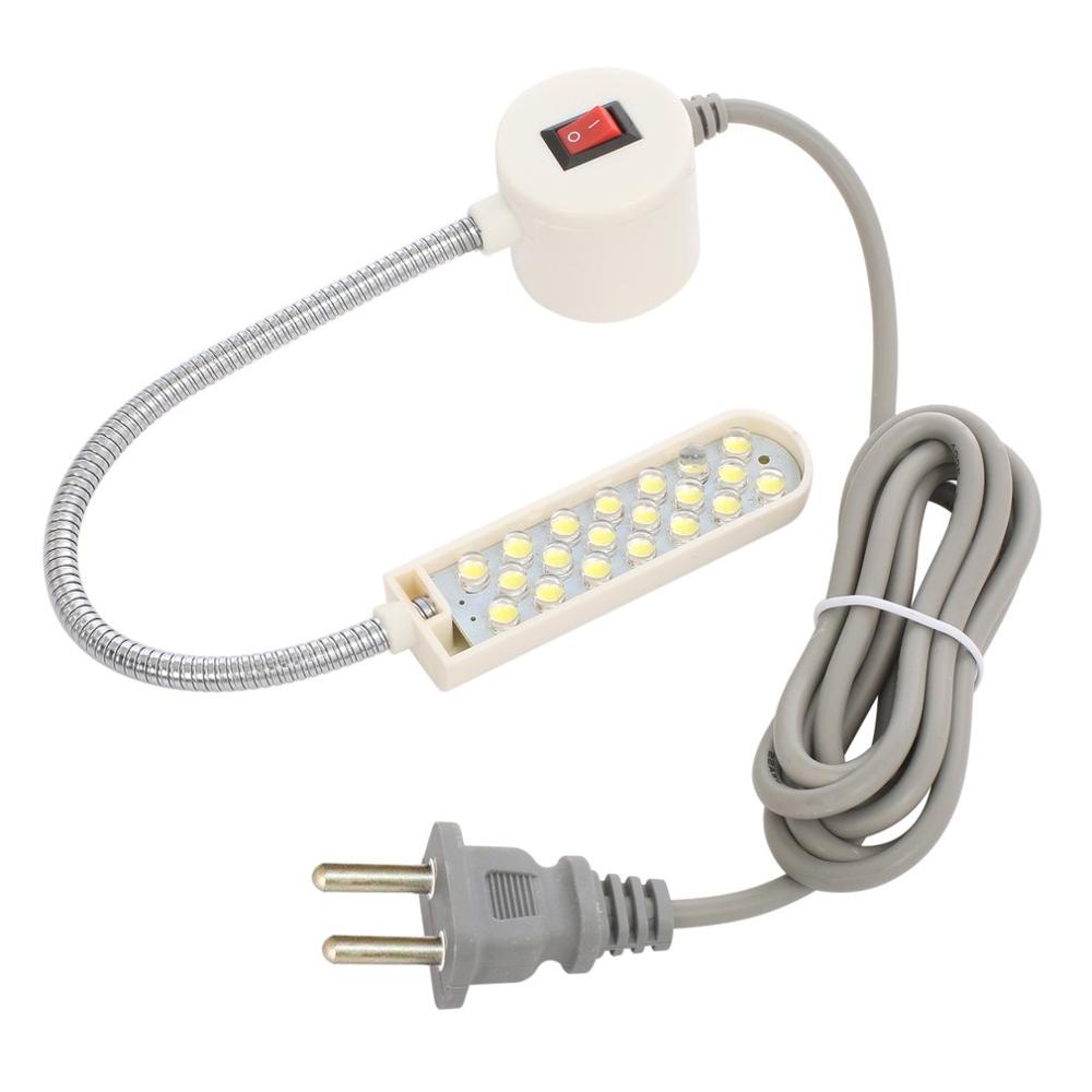 Symaskine ledet lampe 20 lysdioder arbejdslys energibesparende lamper med magneter monteret lysarmatur til symaskine: Eu-stik