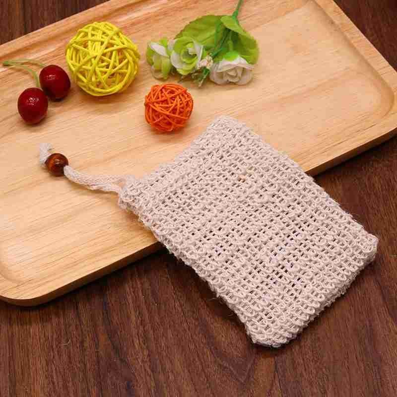 Exfoliating Shower Soap Bag Soap Saver Soap Bags Handmade Sisal Soap Bags Natural mesh Soap Saver Pouch Holder 1pc
