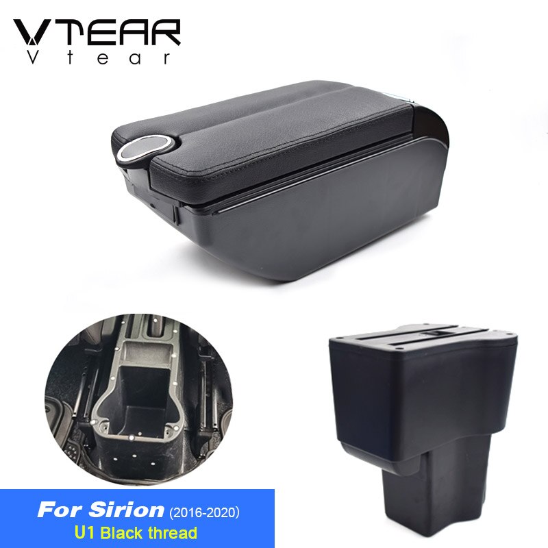 Vtear For Daihatsu Sirion Armrest Interior Center Console Storage Box Arm Rest Car-Styling Decoration Accessories Parts: 16-20 F Black