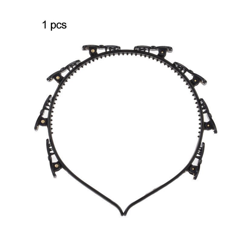 Doppel Schicht Bands Clip Haarbänder Kunststoff Geflochtene Stirnband Punk Neue betroffen Frauen Headwear Haar Zubehör: B651172A