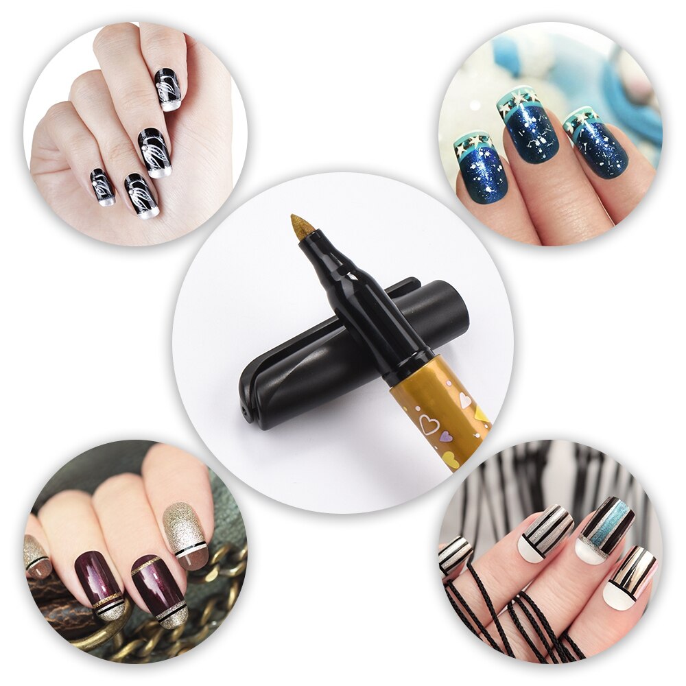 8 Colors Nail Art Pen DIY Markers Home Manicure Tool Nails Polish