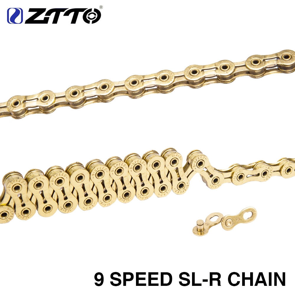 Ztto 9 S Grijs Goud Sl Slr Ketting 9 Speed Weg Mountainbike Fiets Power Lock 116 Links voor K7 Systeem: 9S Gold SLR Chain