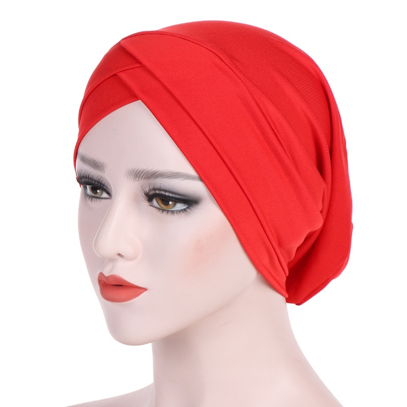 Musulman croix écharpe intérieure Hijab casquette islamique coiffe de tête chapeau bandeau Turban tête écharpe foulard femmes musulman Hijab bandeau: 4