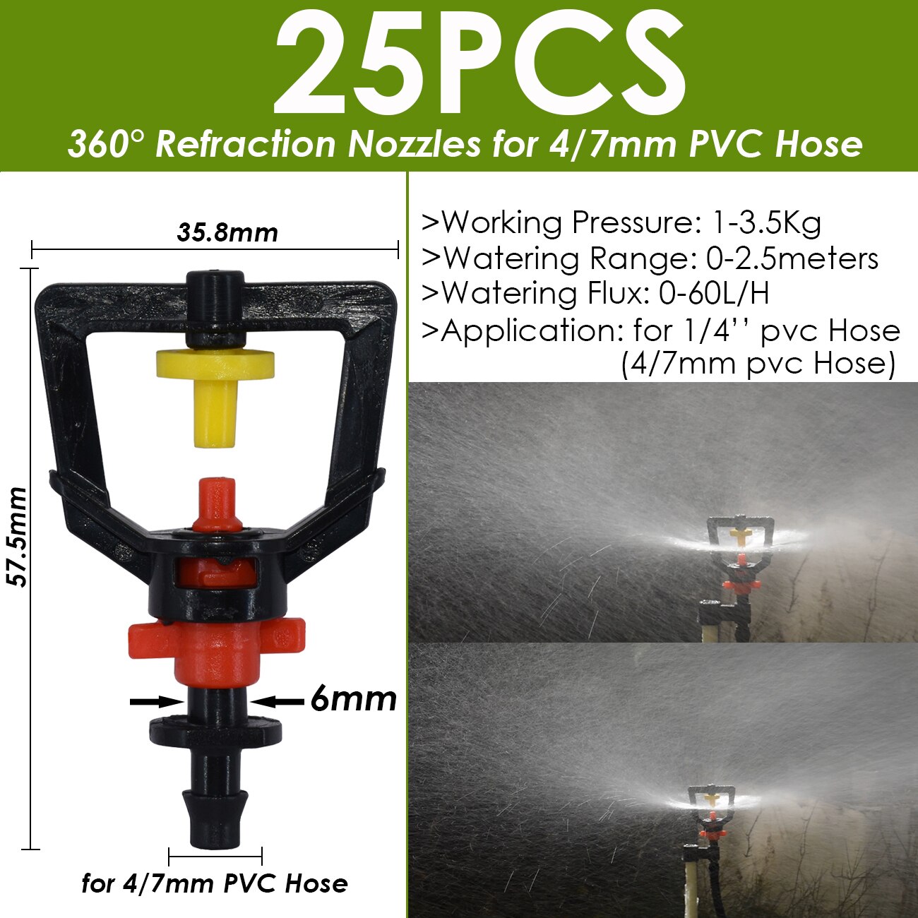 Ogród 4/7mm nawadniania kropelkowego Dripper obrotowy dysza rozpylać podlewanie zraszacz emitery dla 1/4w króciec robić węża złącza szklarnia