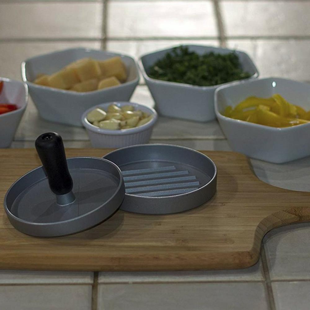 Round Shape Hamburger Press Aluminum Alloy Hamburger Meat Beef Grill Burger Press Patty Maker Mold Kitchen Meat Tools