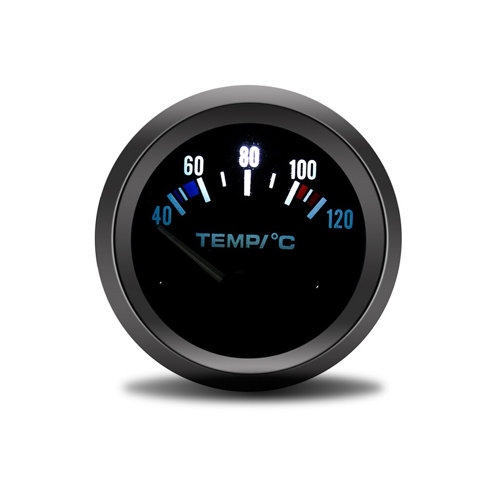 52mm gauge 40 ~ 120 celsius vandtemperaturmåler til bilmotor digitalt termometer vandtempometer køretøjsmåler sort skal