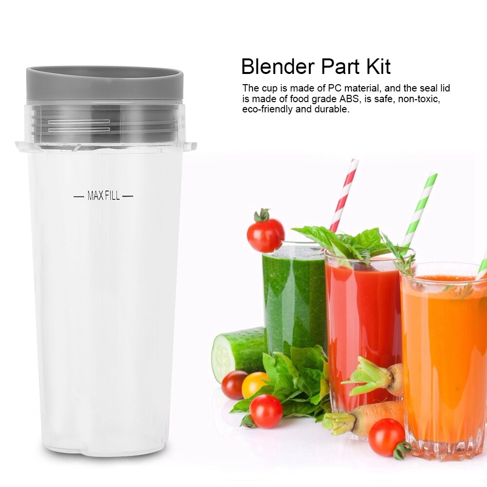 Juego de piezas para licuadora de vasos grandes + tapa, 16oz, reemplazo de accesorios NINJA