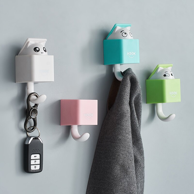 Hook Keys Hook Hidden Cat Wall Hanging Hook for Clothes Hat Scarf Key Cute Animals Hanger Rack Wall Decoration Hook
