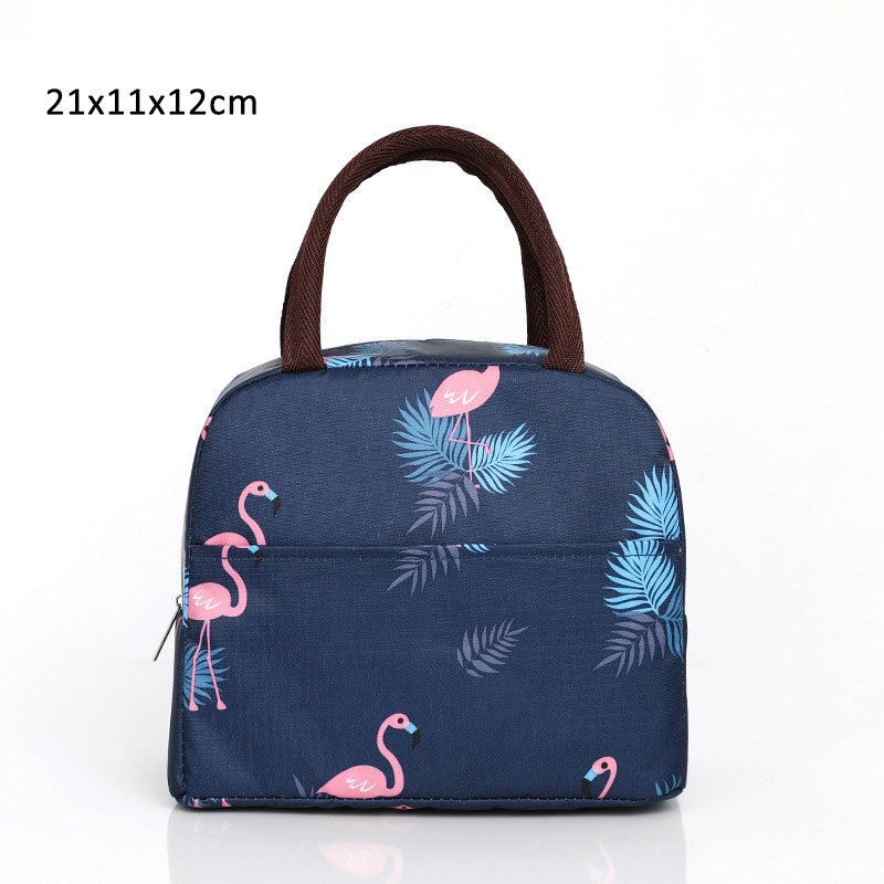 Flamingo Animal Print Lunch Bag Portable Waterproof Travel Picnic Food Storage Tote Bag Thermal Insulated Lunch Box Bento Pouch