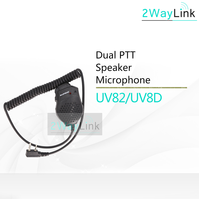 Dual Ptt Oortelefoon Mic Speaker UV-82 UV-8 UV82L UV-89 Uv 82 UV-82 Plus UV-82TP GT-5TP UV-82HP UV-82HX Headset Voor Baofeng uv 82