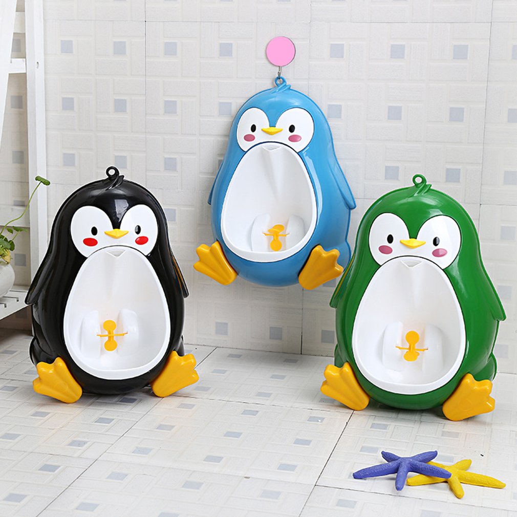 Cartoon Cute Penguin Potty Urinal Toilet Standing Urinal Bathroom Children Pee Trainer for 8 Month to 6 Years Old Boys