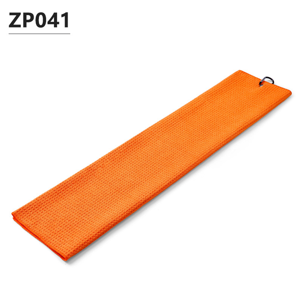 PGM Golfhandtuch, Waffelmuster mit Haken, Reinigungstücher, Mikrofaser, weich, langlebig, schnell trocknend, reinigt Schläger, Bälle, Hände: Orange