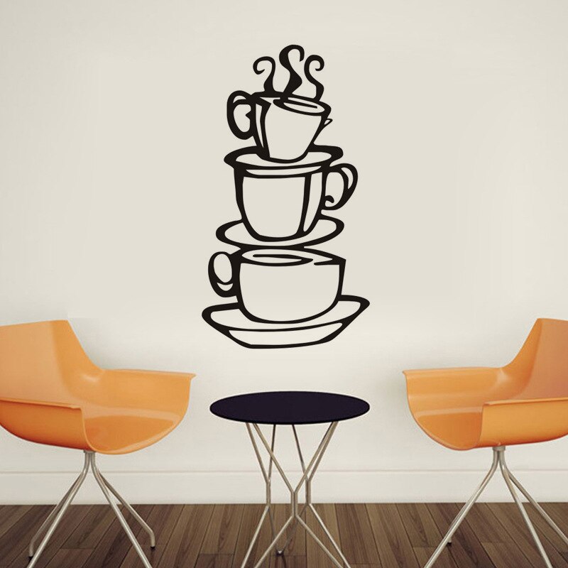 Filiżanka kawy naklejki ścienne kalkomania wymienny DIY kawa dekoracyjna naklejka robić kuchni jadalnia naklejki dekoracyjne robić domu