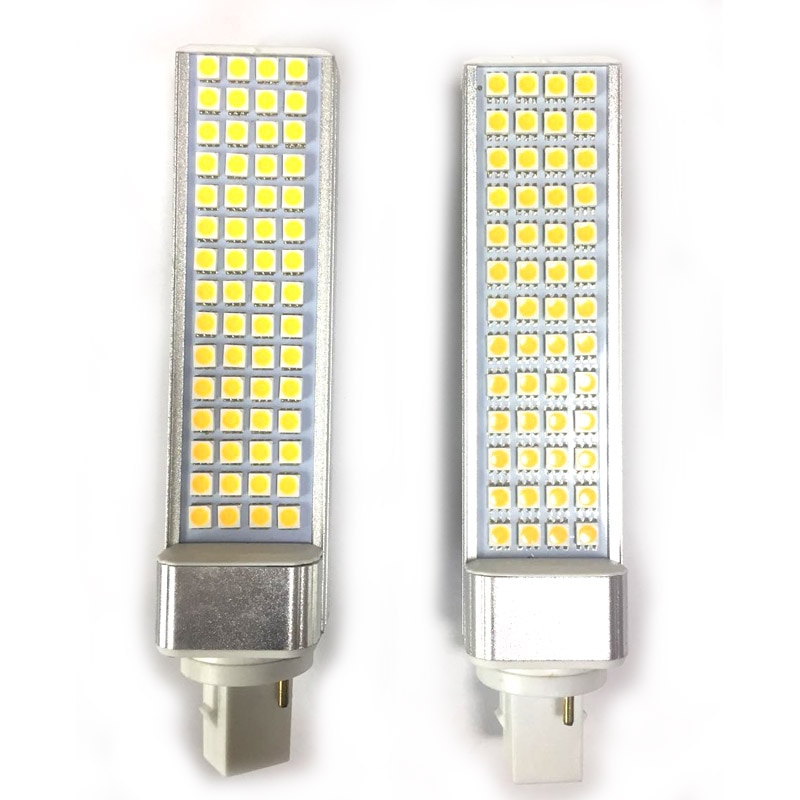 G24 LED PLC bombilla SMD 5050 52/60 LED 10W/13W mazorca de luz PL dormitorio lámpara LED transversal inserta cálido blanco luz lámpara 85V-265V