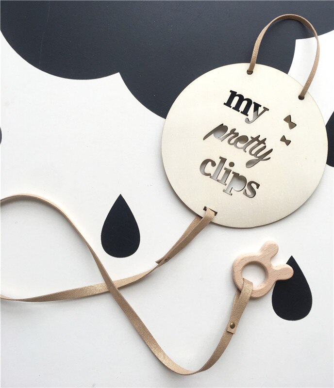 Scandinavische Stijl Houten Baby Bed Opknoping Decoratie Ambachten Muur Opknoping Hanger Ornament Baby Haarspeld Organizer Fotografie Props: 4