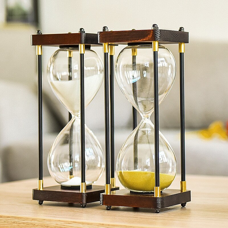 Platz Holz Unten Glas Sanduhr 30 Minuten Zeit Timer Hause Ornamente Sanduhr Küche Stunde Meter Blau Sand Uhr freundlicher