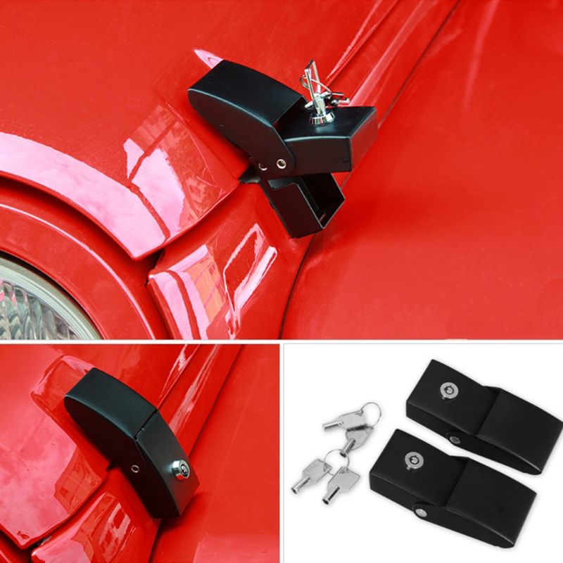 Engine Bonnets Hood Lock For Jeep Wrangler JK 2007 Metal with Key Pattern Hood Lock For Wrangler Car Hood Lock