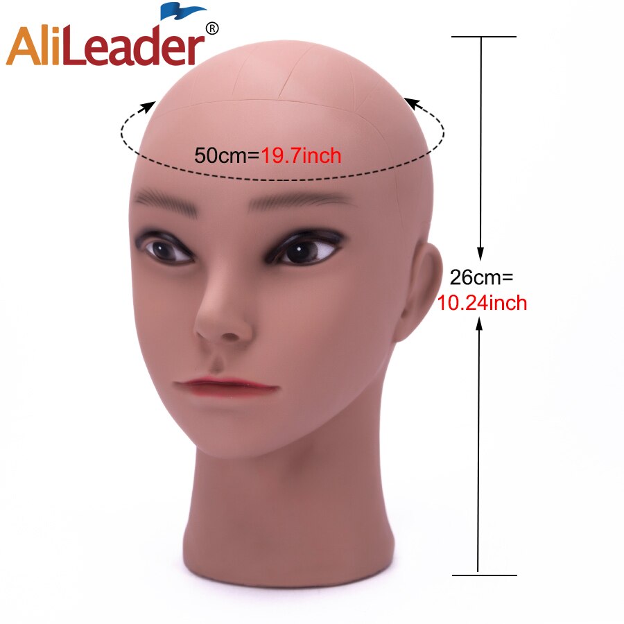 Alileader Zachte Pvc Kaal Model Hoofd Met Statief Stand Pruik Maken Vrouw Kaal Mannequin Hoofd Pruik Display Training Hoofd