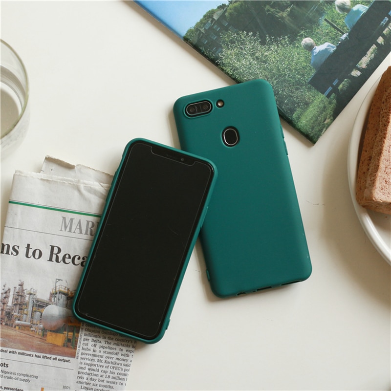 Dark Green Matte Phone Case For Xiaomi Mi 9 8 SE MI 8 Lite CC9E A1 A2 A3 Lite 5X 6X MIX 2 2S MAX 3 F1 Soft TPU Phone Cover