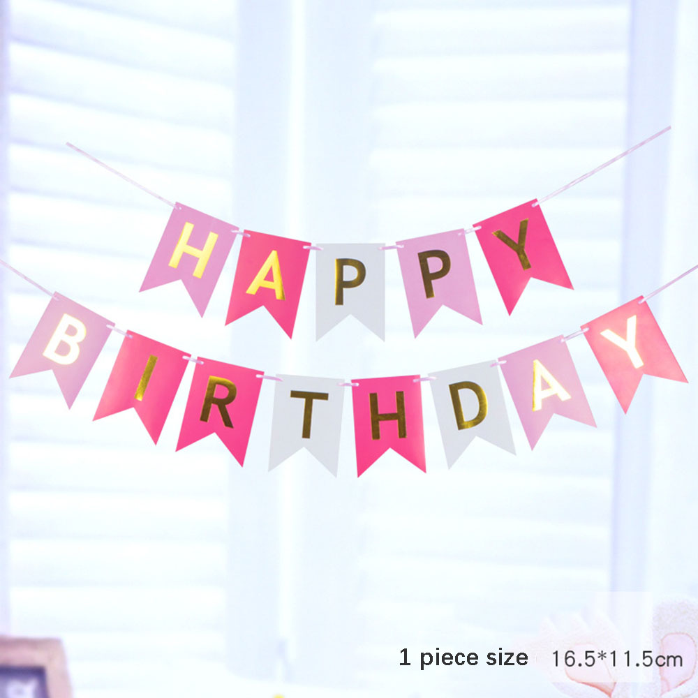 5m Happy Birthday Banner Colorful Paper Bunting Garland Banners Flags Birthday Party Decoration Baby Shower Wedding Supplies: Fluorescence Yellow