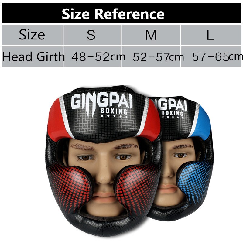 GINGPAI Boxing Training Helmet Adult Child Muay Thai MMA Helmet Full Cover Headgear Guard Full Face Facial Protecti