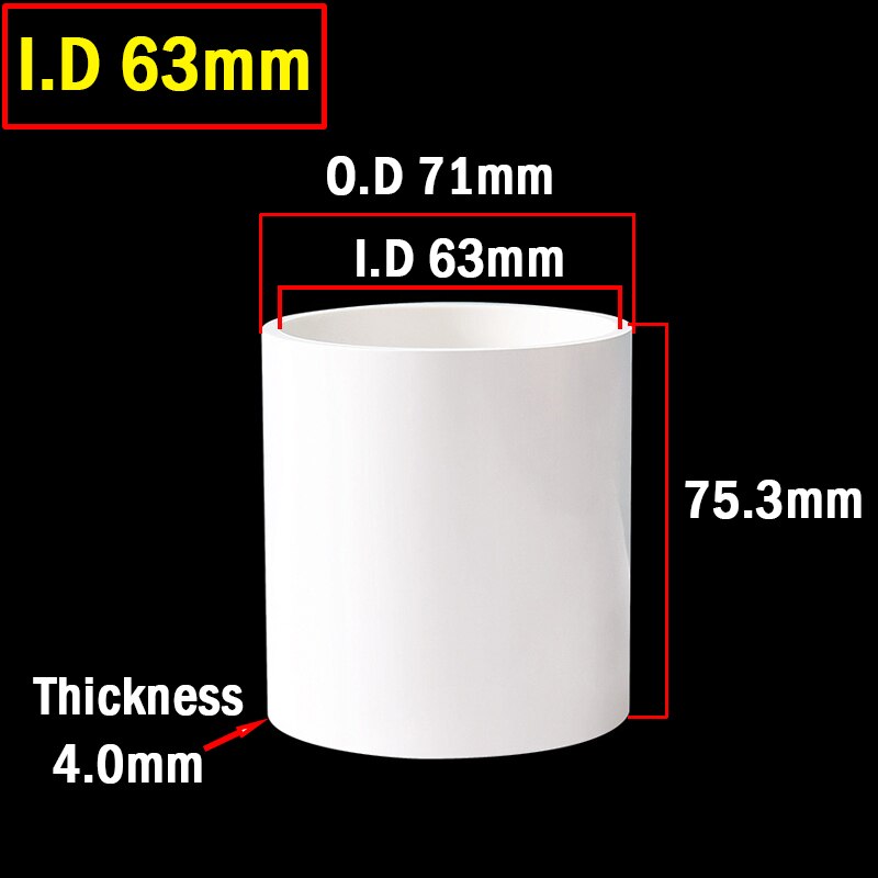 2 Stks/partij Wit Pvc Pijp Connector Irrigatie Syetem Tuin Water Connectors Aquarium Tank Fittingen Water Supply Direct Gewrichten: White 63mm