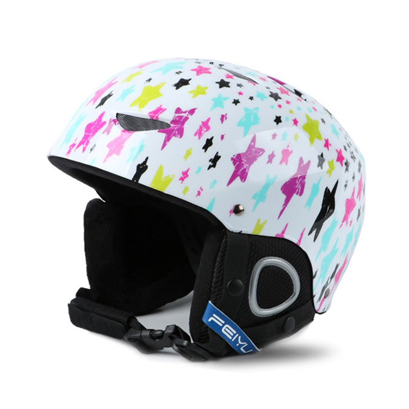 Capacete profissional de ski, capacete infantil de segurança para esportes ao ar livre, skateboard, snowboard e esqui: Branco / M(47-53cm)