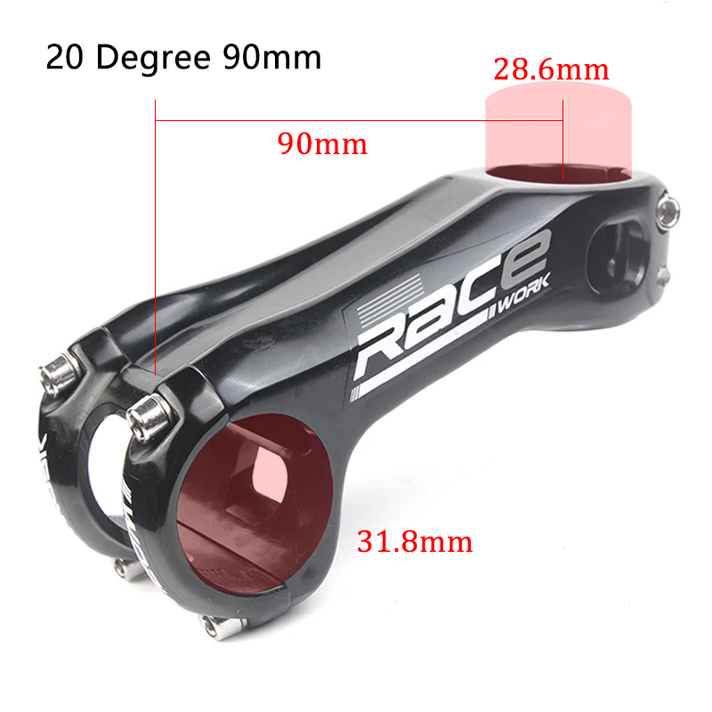 RACEWORK Mtb Power Stem Road Bike Mountain Cycling Stem Riser 31 8 Negative Table 20 Degrees Bicycle Handlebar Bridge 80/90/100: Yellow