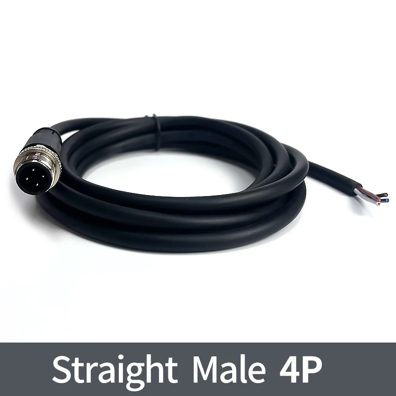 2 Meter M12-Sensor-Stecker, wasserdichter Kabelstecker, männlich und weiblich, 4, 5, 8, 12-polig, PVC, integrierte Spritzguss-M12-Stecker: dunkel Grau / Unter 5 Stücke