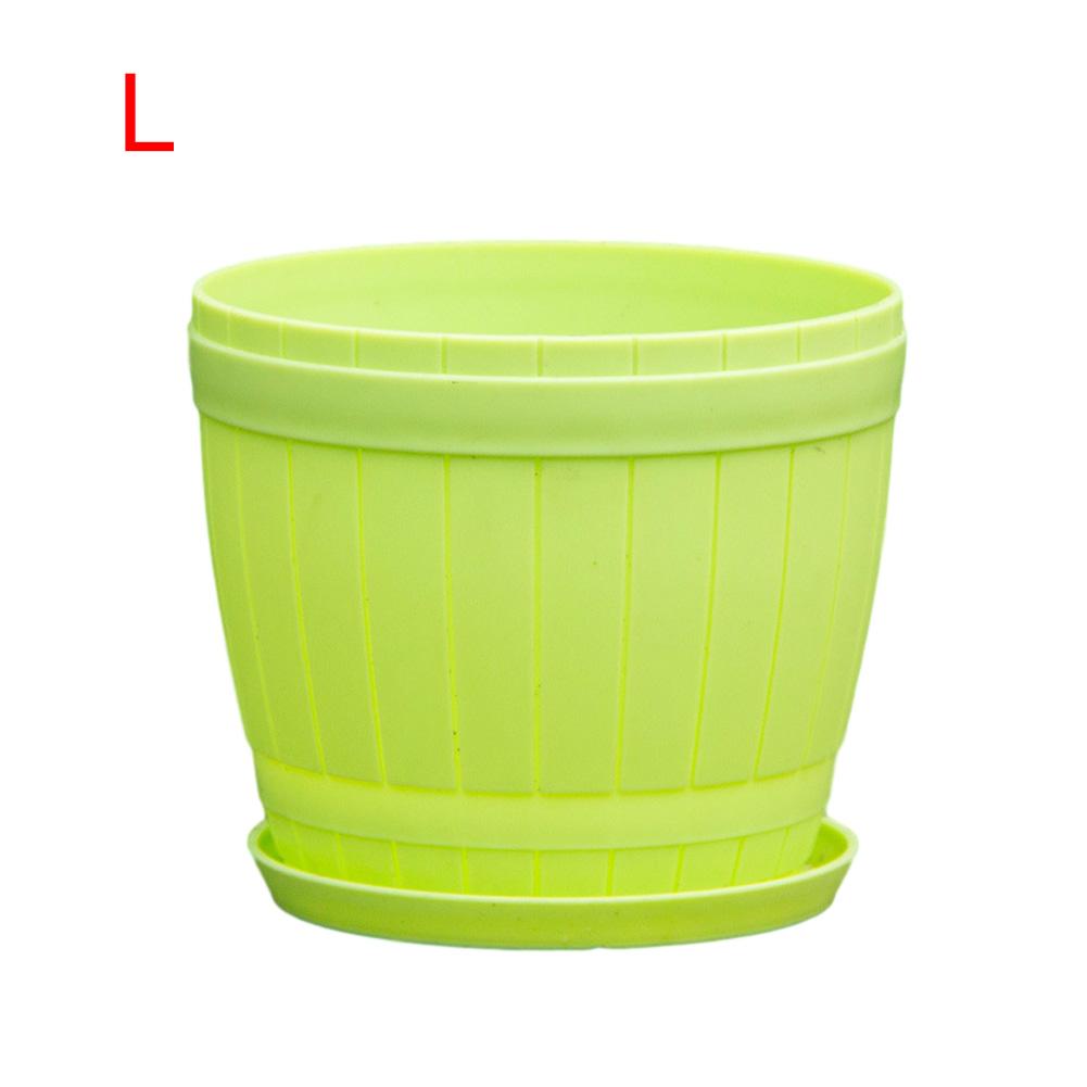 Planteur en plastique coloré Pot de fleur plaques ensemble Pots de plantes conteneurs de jardinage avec des trous de drainage garder le sol drainé et ventilé: Green / S