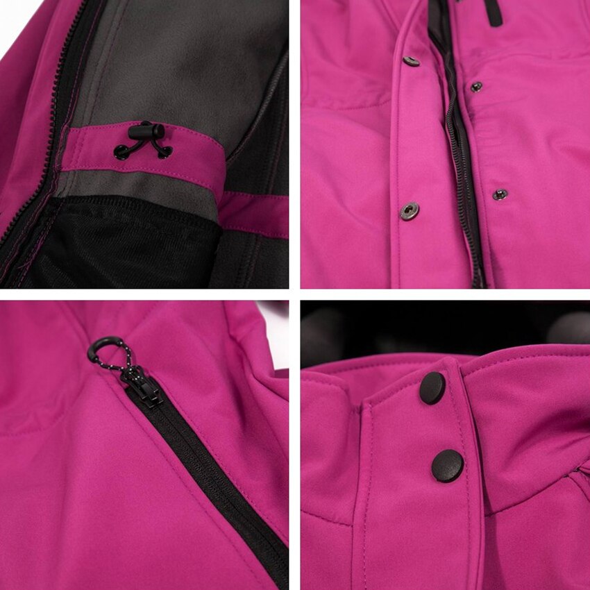 Utendørs dame og #39 ;s camping fotturer lang jakke windstopper softshell kåpe dame fleece foret termisk yttertøy trekking vindjakke