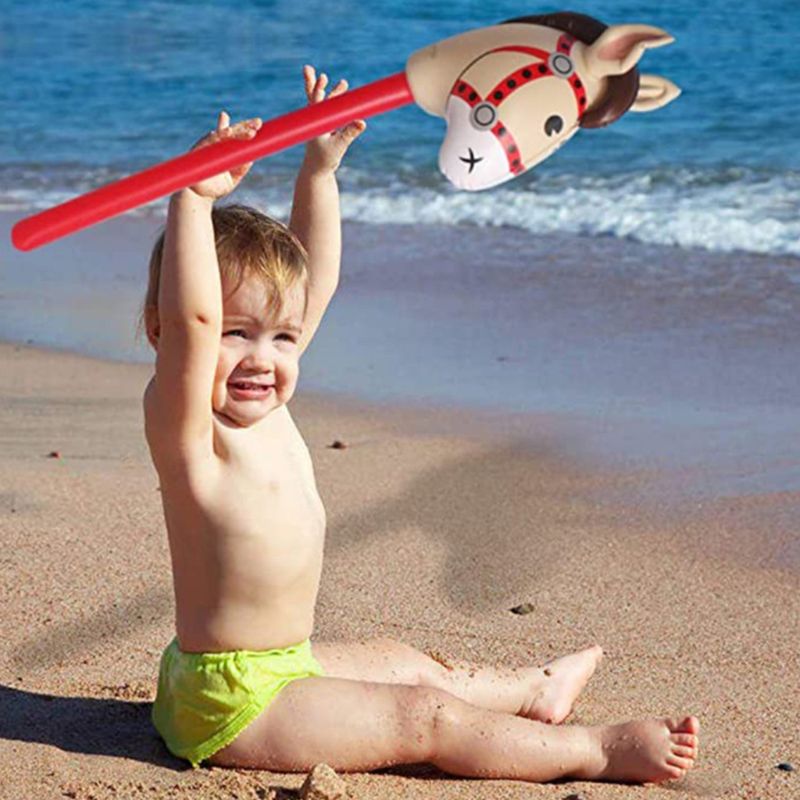 Nadmuchiwane głowy konia kowbojka Stick balon pcv zabawki edukacyjne na zewnątrz prezenty F3ja