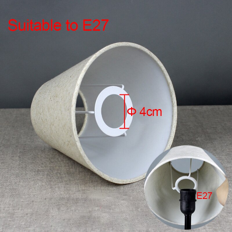 E27 e14 handgjorda linne lampskärm för vägglampa rustik sovrum sängkant mini bordslampa country retro lampskärm ljuskrona lock