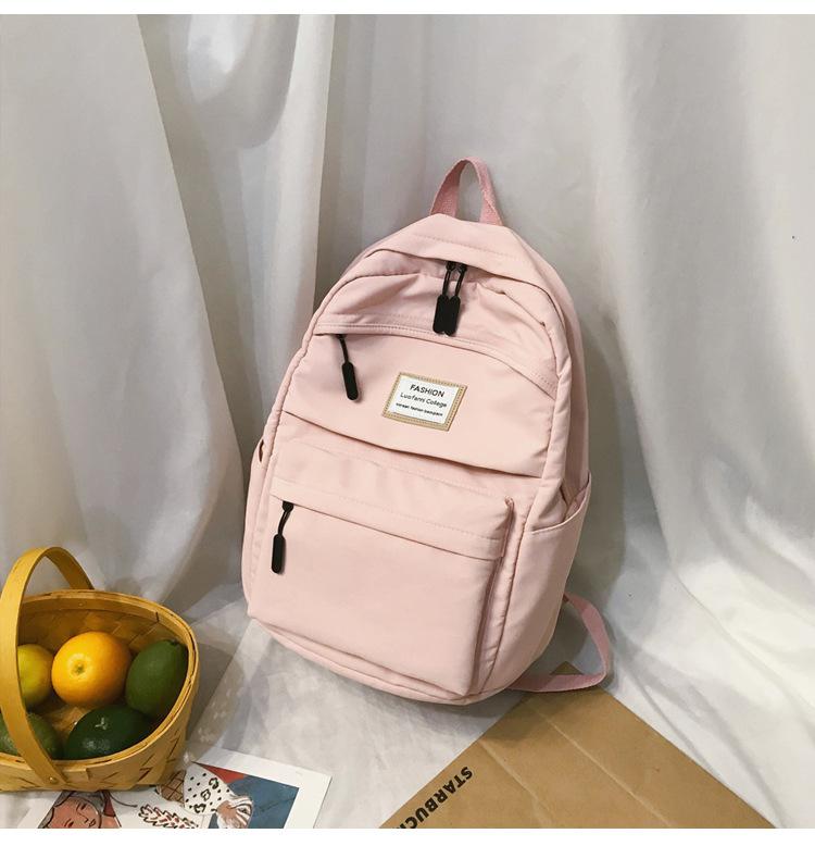 Neue Casual Einfarbig Nylon Frauen Rucksack Student Schule Tasche Teenager Mädchen Schulter Taschen Mochilas Rucksäcke Rucksack: Pink