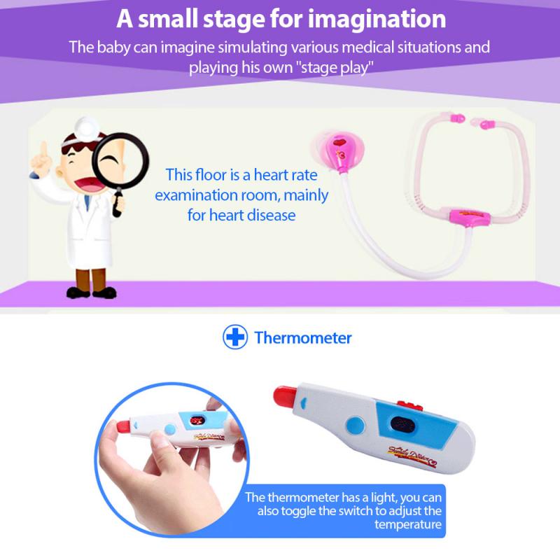 Kinderen Simulatie Speelgoed Set Met Licht Stethoscoop Vroege Onderwijs Doos Pretend Play Educatief