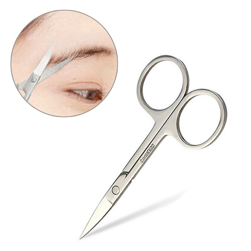Tijeras pequeñas de acero inoxidable para manicura, pinzas para cortar el pelo de la nariz y las cejas, 1 unidad