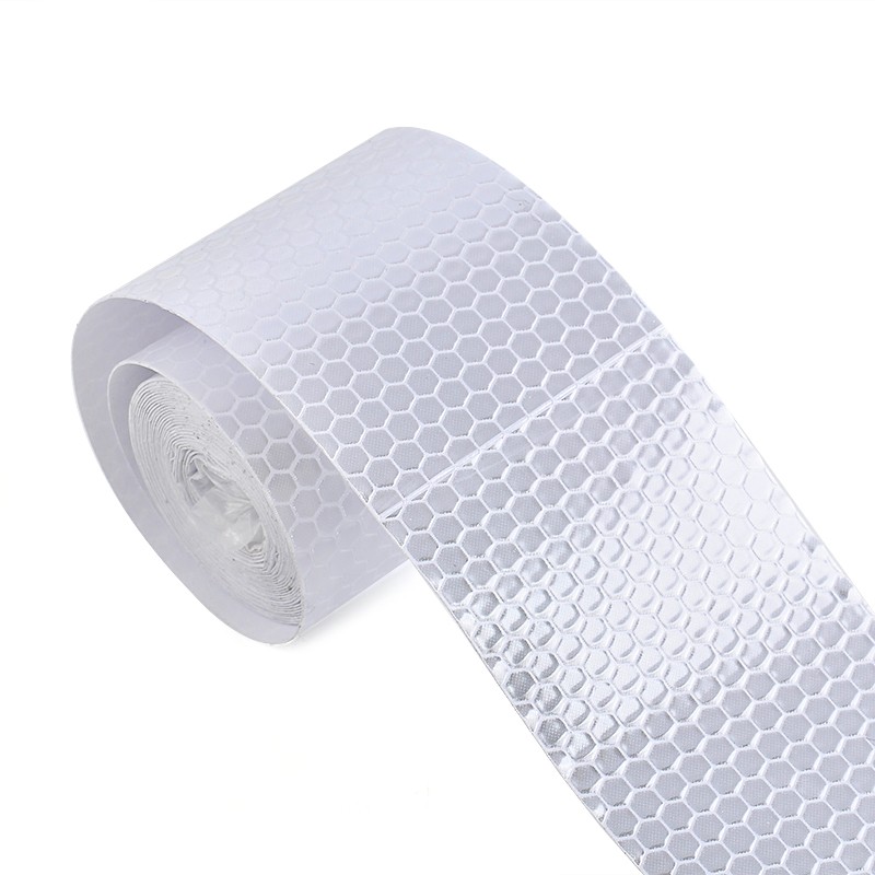 Pegatinas de cinta de advertencia para coche, Material reflectante de seguridad y protección, resistencia al agua, rollo de película, color blanco plateado, 5CM x 3M, 1 unidad