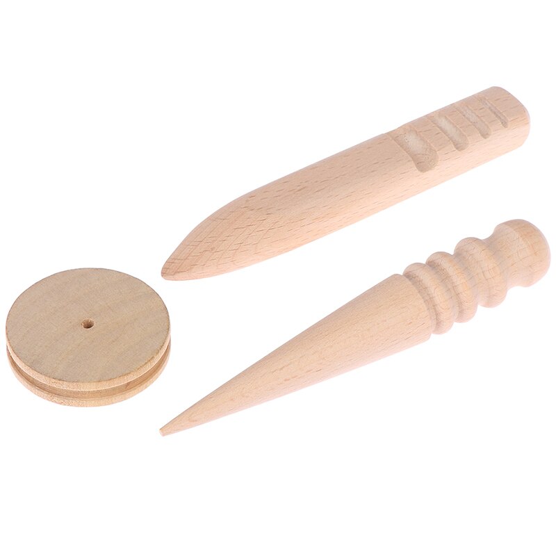 1pc artesanal multi-tamanho haste de polimento de couro artesanato bordas slicker redonda madeira diy leathercraft ferramenta
