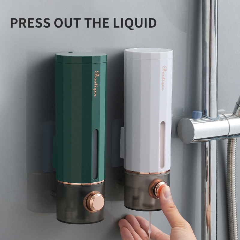 Flytende såpedispensere 450ml hånddesinfeksjonsmiddel sjampodispenser hjem hotell dusjsåpe sjampoboks veggmontert baderomstilbehør