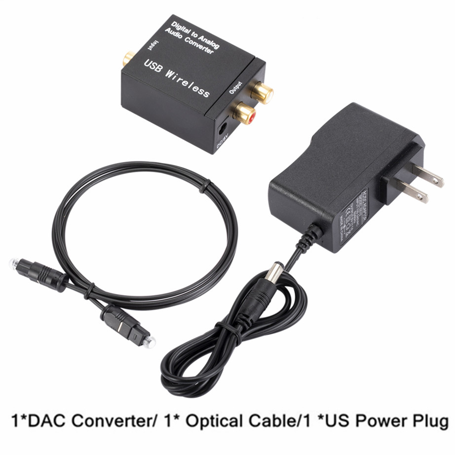 Digital zu Analog Audio- Konverter RCA R/L Ausgang Audio- Adapter DAC Verstärker Kasten Für Koaxial Optische SPDIF ATV DAC Decoder: Braun